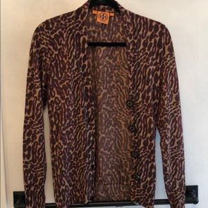 Tory Burch Wool Cheetah Cardigan